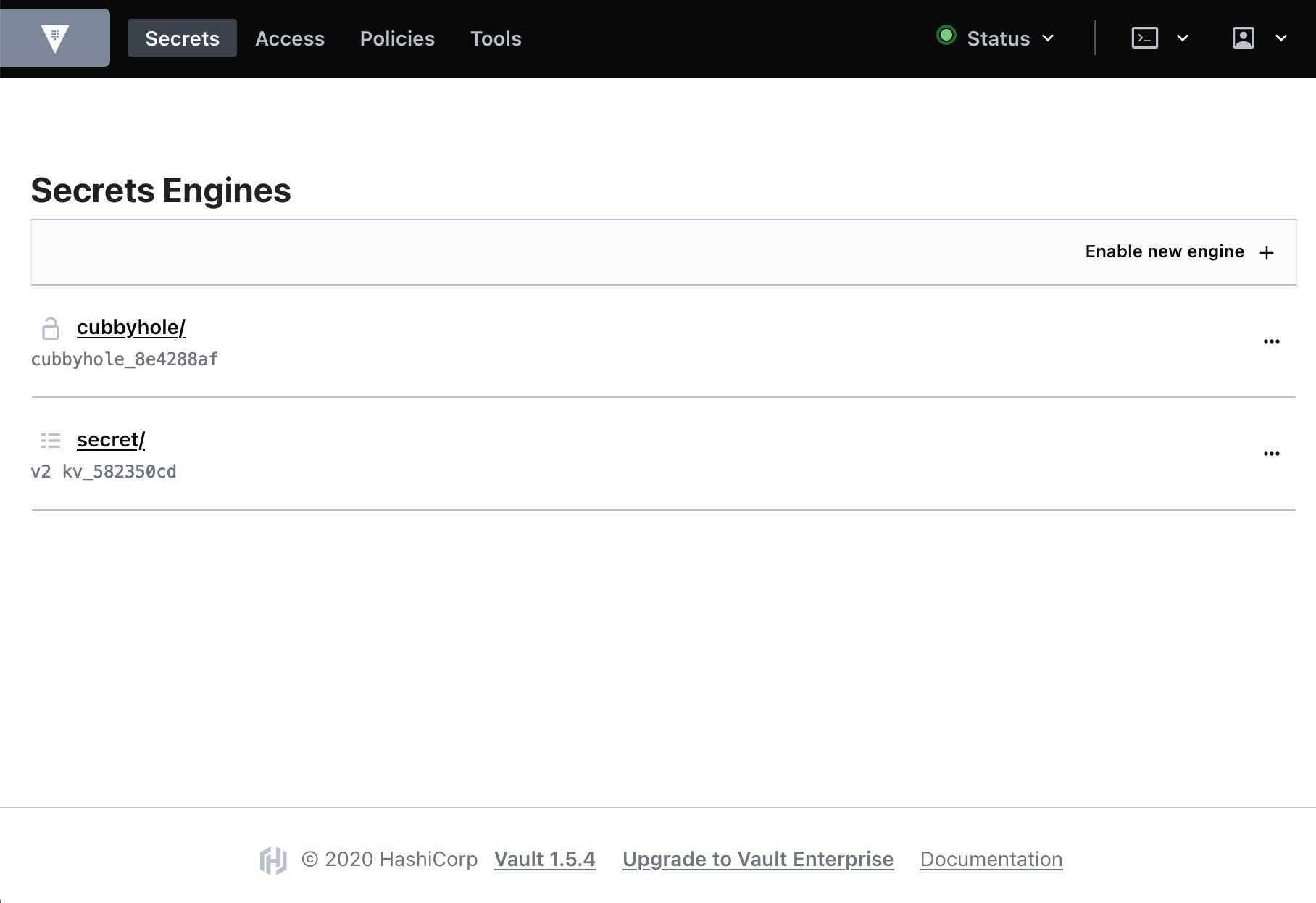 Vault UI - Secret Engines