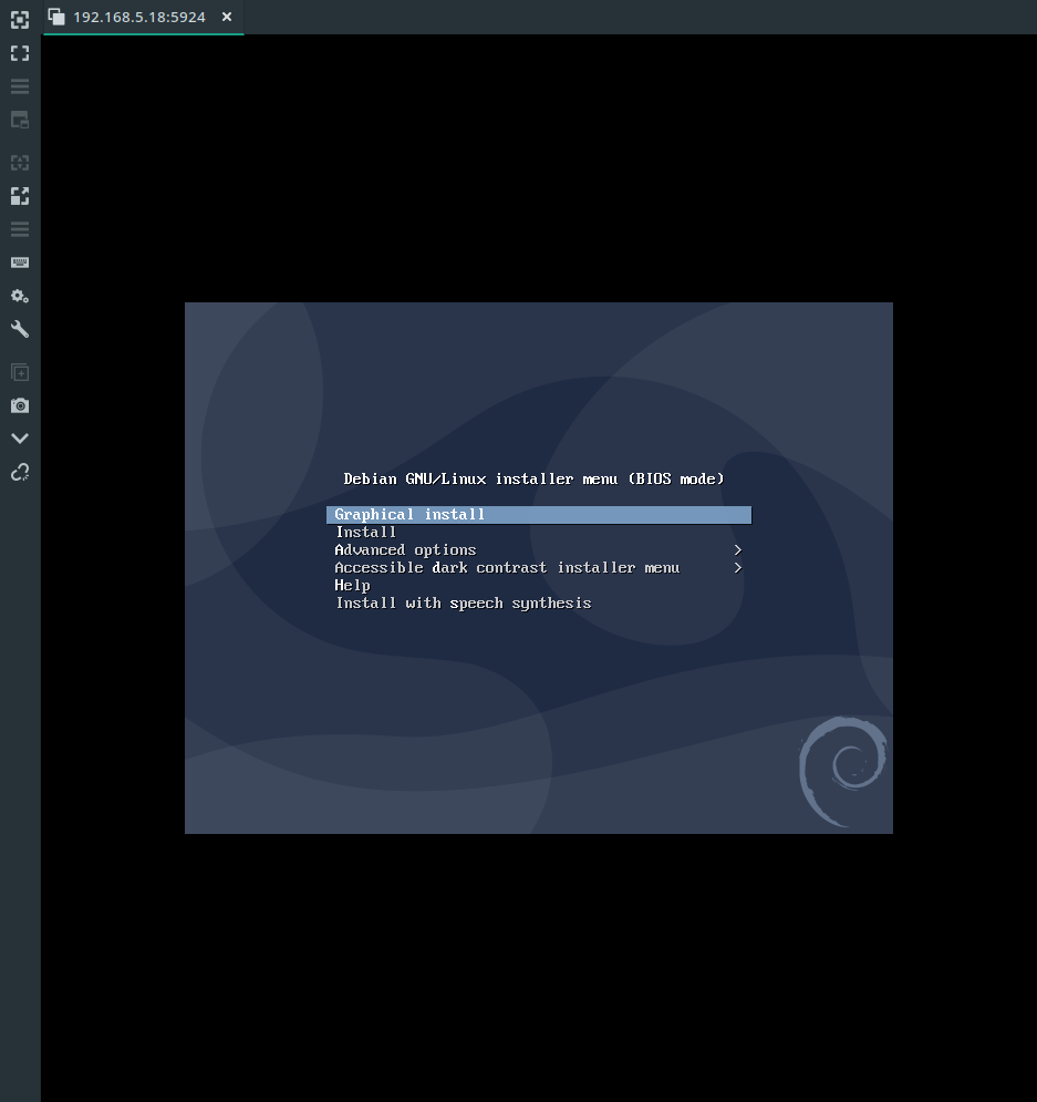 VNC to Packer image - Debian