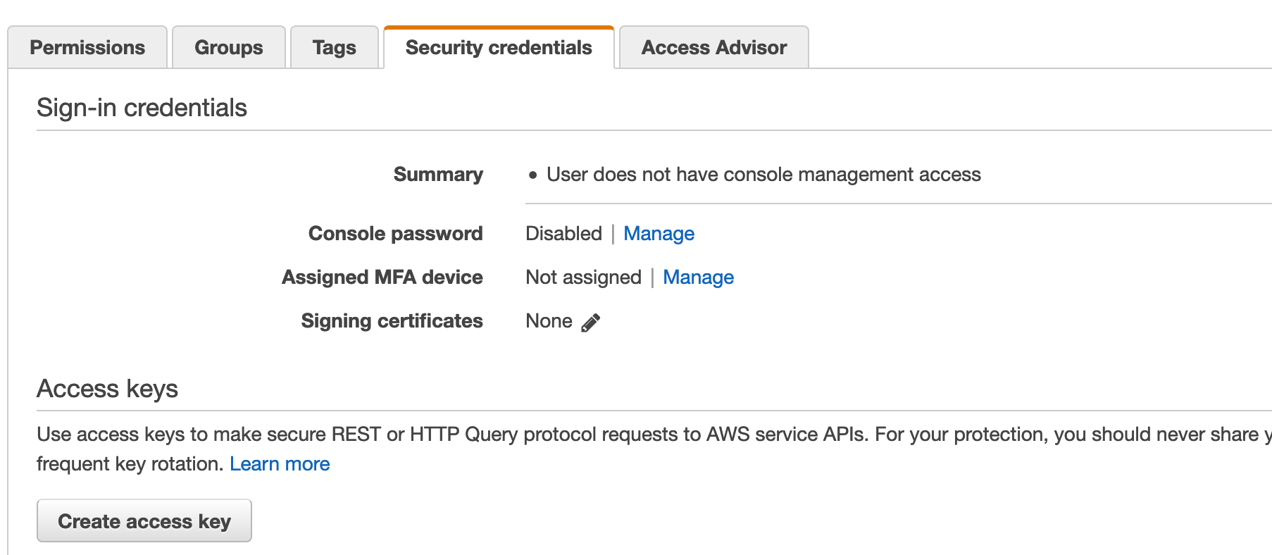 AWS IAM Security Credentials