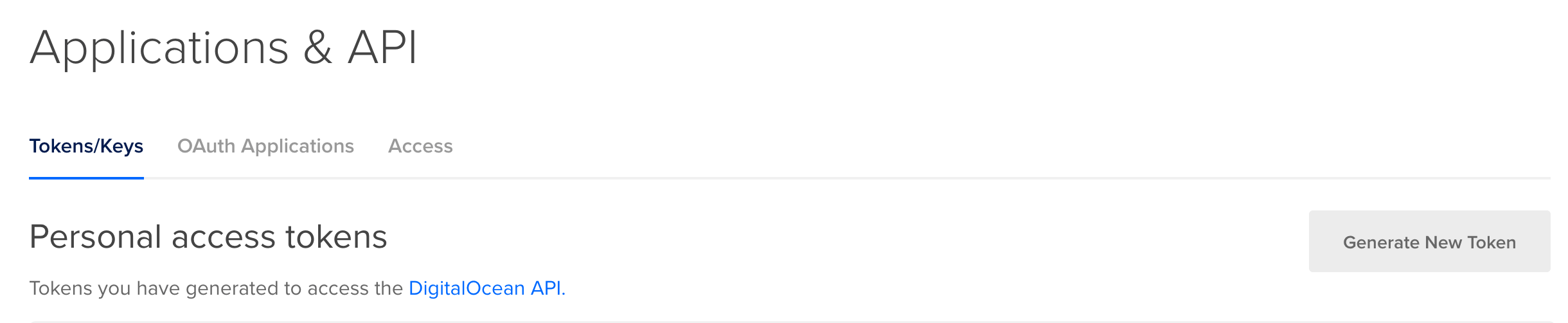 Digital Ocean API Key