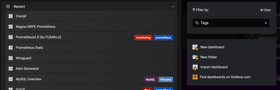 Grafana Import Dashboards