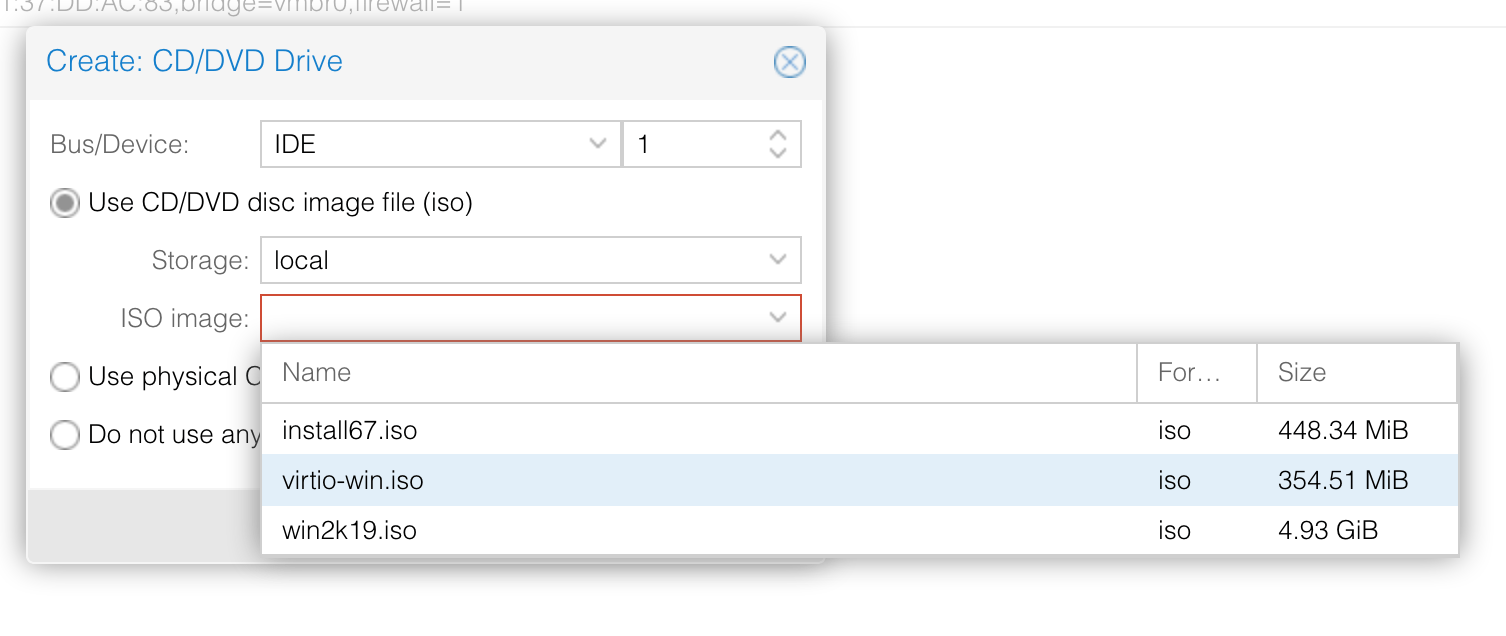 proxmox win create vm virtio