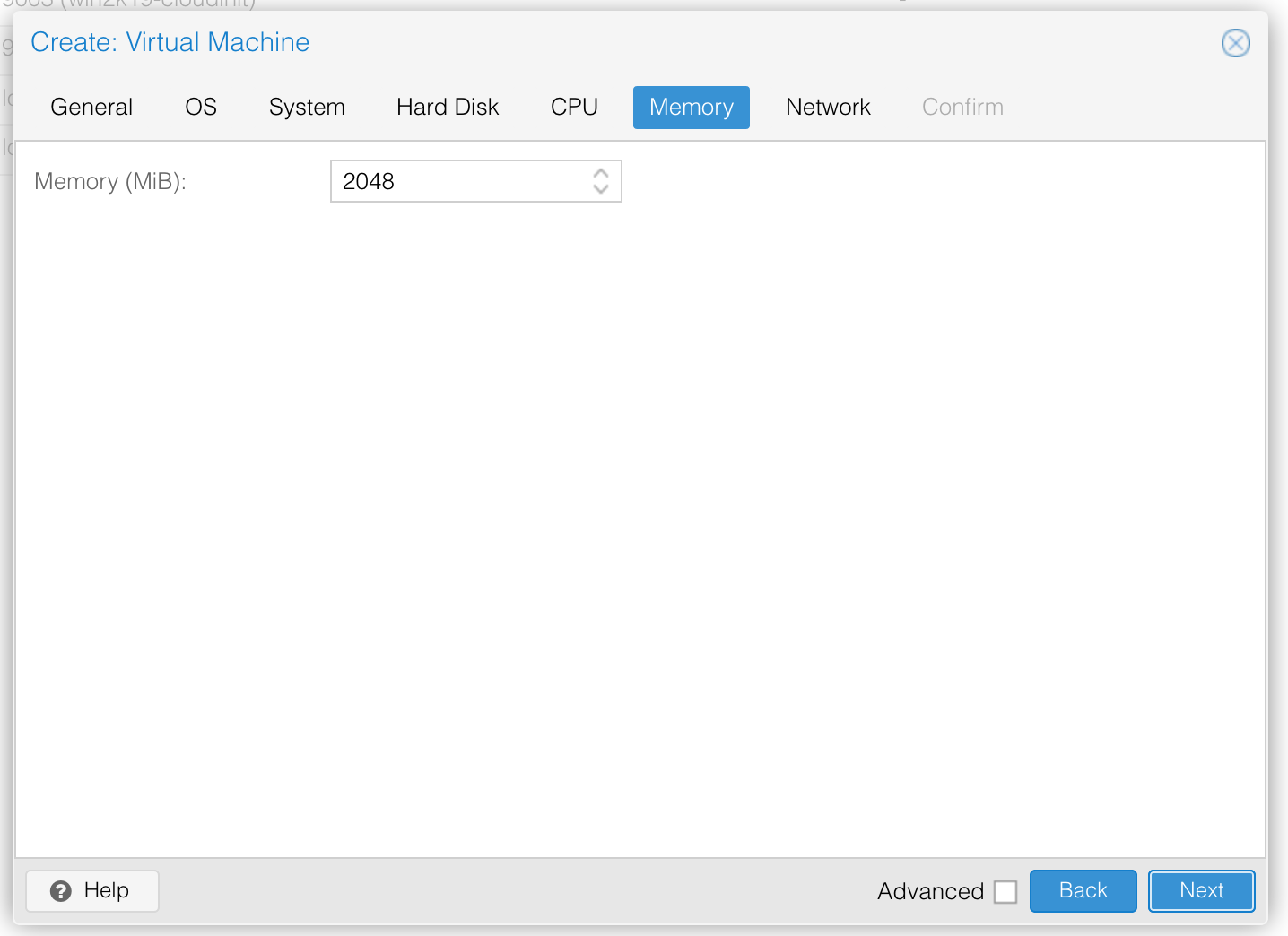 proxmox win create vm mem