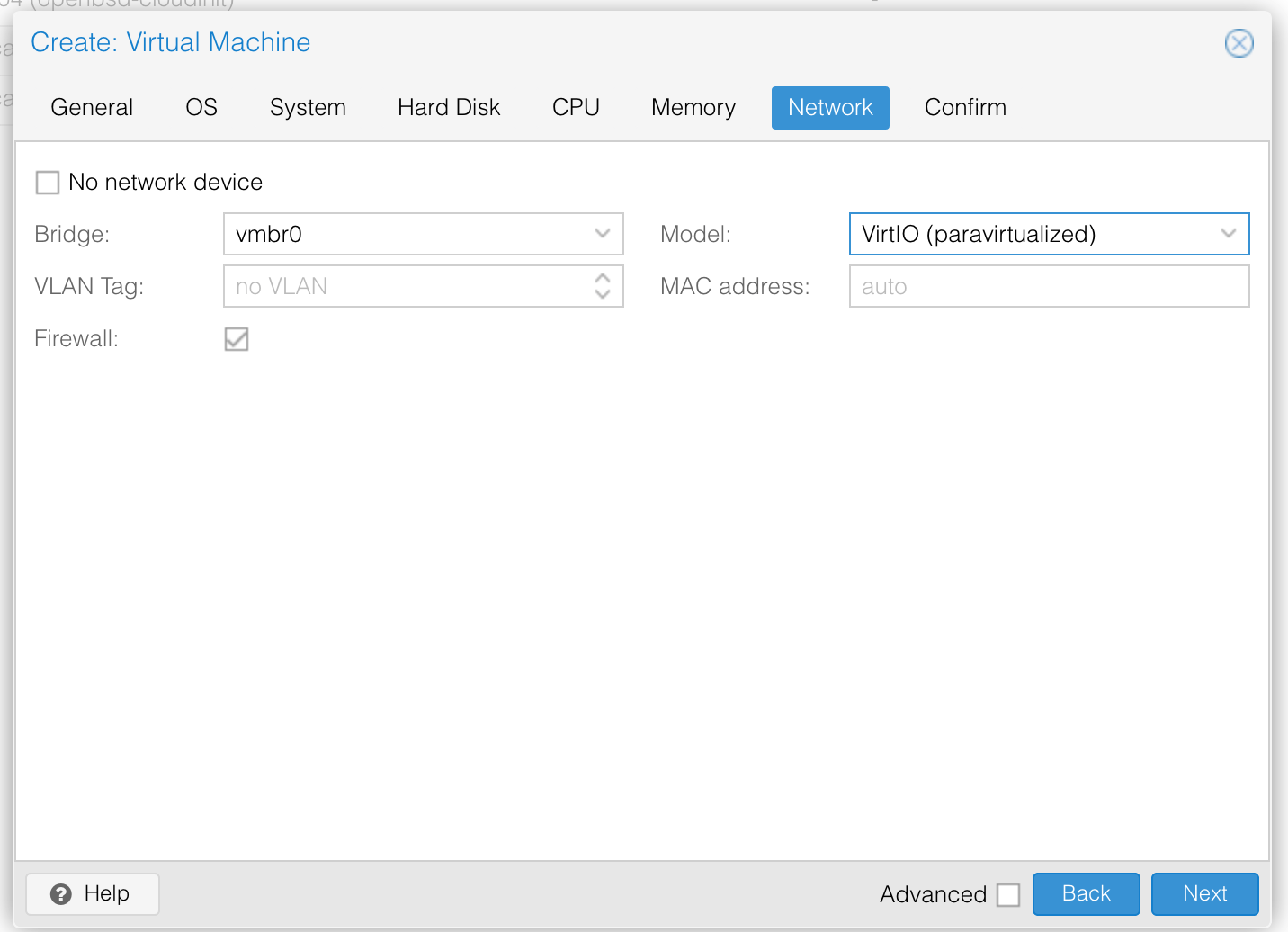 proxmox win create vm network