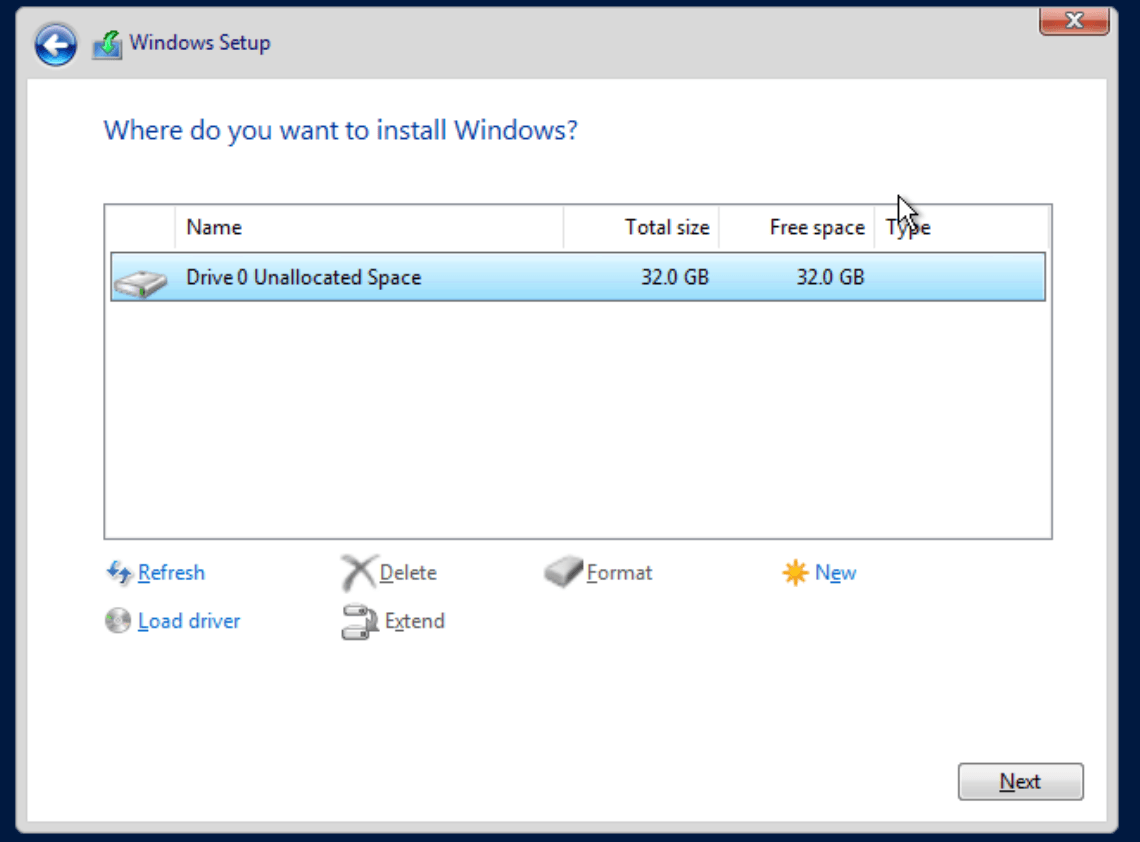 proxmox win install vm disk