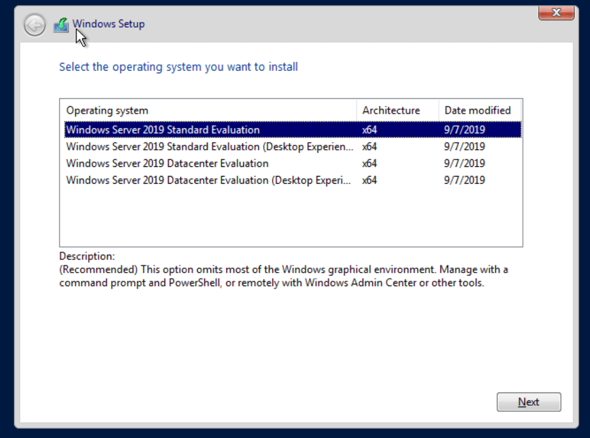 proxmox win install vm win version