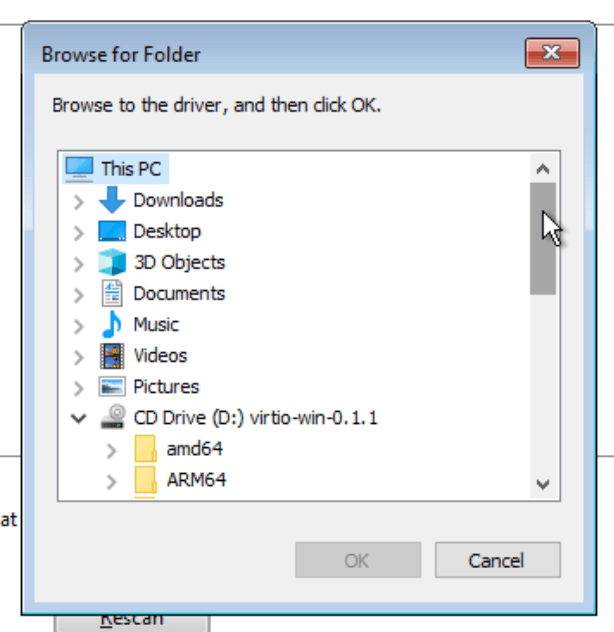 proxmox win install vm virtio cd